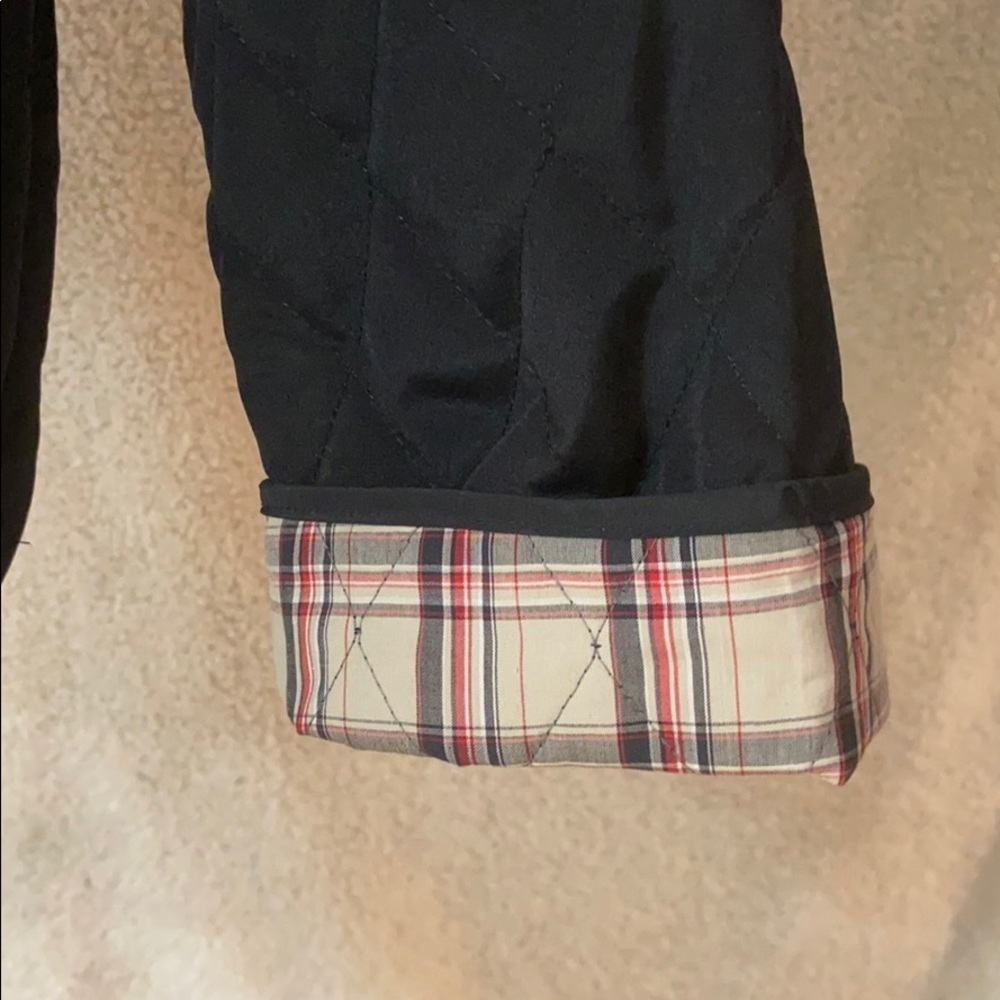 Julia Klein Black Quilted Jacket, PM, plaid lining - Picture 5 of 13